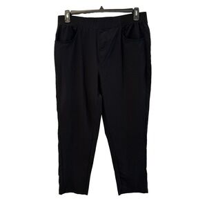 LIBIN Black Nylon Spandex Stretch‎ Waistband Golf Pants XL Petite